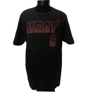 Miami Heat Lebron James 6 Tee Black Xl Mens Shirt 7D